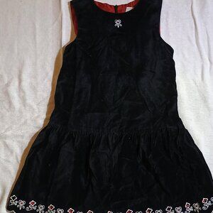 Hanna Andersson/Dress/Girls 8 Black/Velvet Scalloped Hem Holiday Party Dress